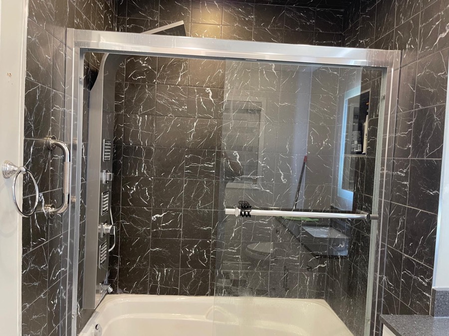 Completed tiled bathroom
