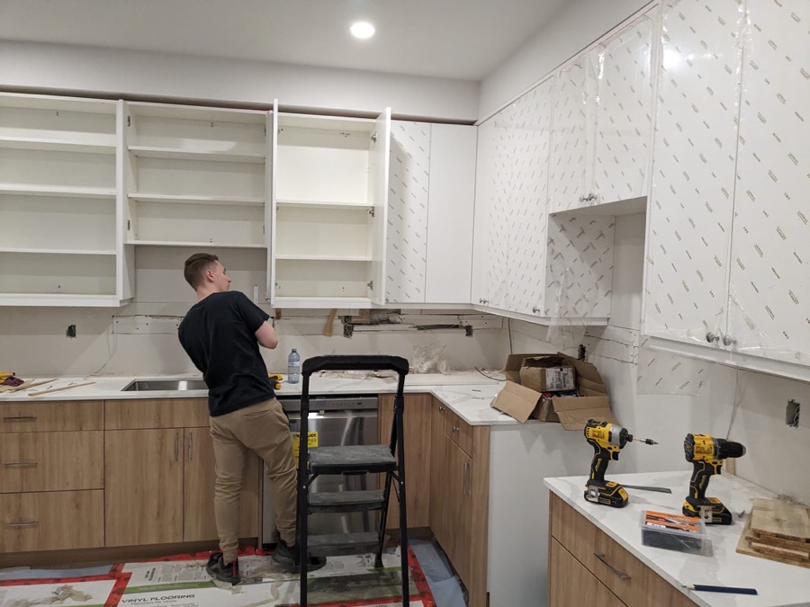 Real FixHome4You kitchen installation in progress